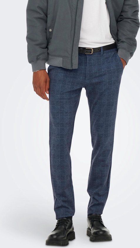 ONLY & SONS ONSMARK Check Pants - Dress Blues - Men's Size W32 X L30