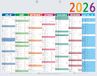 Exacompta - Meerkleurige semesterkalender, 43 x 33,5 cm - 2027