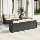 vidaXL Tuinbank - Set - 8 - st - Zwart - poly - rattan