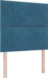 vidaXL LED Boxspringbed Donkerblauw 120 x 190 cm Fluweel