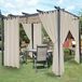 LORDTEX Waterdichte binnen- en buitengordijnen voor patio - thermisch geïsoleerd, zonwerend afneembare kleverige verduisterende gordijnen met lipjes voor slaapkamer, veranda, pergola, cabana, 132 x
