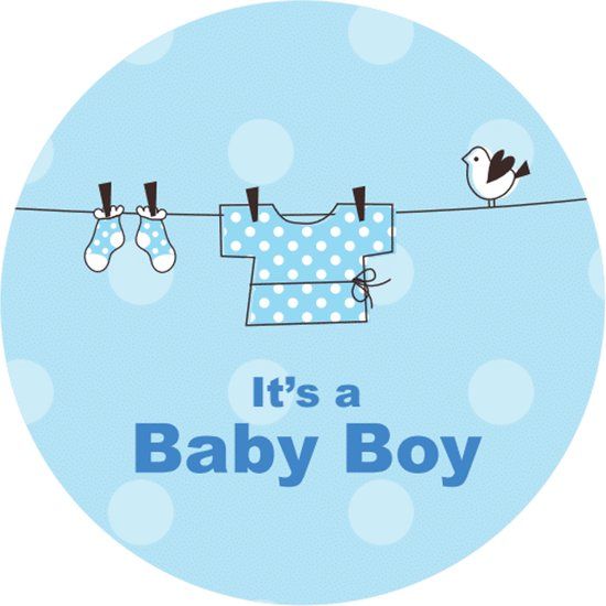6 Buttons It's a Baby Boy Baby Clothes - Baby Shower, Birth, Gender Reveal - Blue, White, Black - 4thePerfectParty