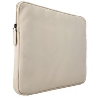 Accezz Leather Laptop Sleeve met rits - Laptop Hoes geschikt voor 15 / 15.3 / 15.6 / 16 / 16.2 inch - Beige
