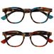 Opulize Ava 2 Stuks Vrouwen Dames Bruine Schildpad Turquoise Rood Comfortabele Pasvorm Leesbril Scharnieren Met Veer RR62-QZ +2,50