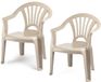 Trendoz Chaise d'enfant - 2x - plastique - beige - 35 x 28 x 50 cm - jardin/camping/chambre à coucher