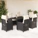 Maison Exclusive - Ensemble de jardin, 7 pièces, avec coussins, noir, résine tressée
