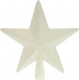 Merkloos / Sans marque Koopman International Kerstboom piek - Ster - Wit - Glitters - 19 cm