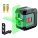 HYCHIKA Groene Kruislijnlaser, Zelfnivellerende Lijnlaser 15M, Laserwaterpas, 3 Helderheidsniveaus, 2 AA-batterijen, Beugel, Binnen- en Buitengebruik, Decoratie, DIY