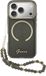 Guess IML Glitter Script Backcover met Koord - Geschikt voor iPhone 17 Pro - MagSafe Compatibel - Zwart