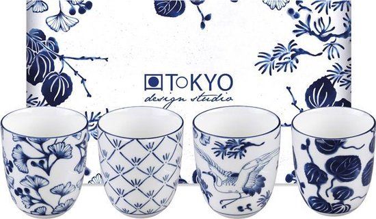 Tokyo Design Studio Flora Japonica Cup Set - Set of 4 - 170ml - Porcelain