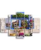 Homemania Raamafbeelding, 5 steden en landschappen per woonkamer, meerkleurig, 95 x 0,3 x 60 cm, HM205MDF162, MDF