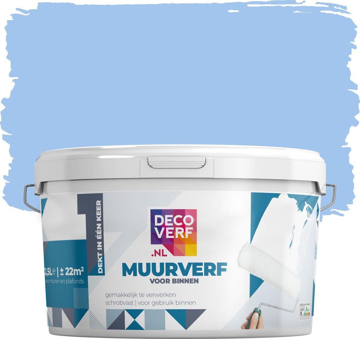 Decoverf.nl Decoverf muurverf mat, Retroblauw, 2.5L