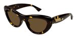 Bottega Veneta BV1282S Lunettes de soleil femme Havane œil de chat marron 53mm