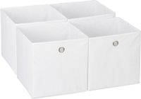 Merkloos Relaxdays kastmand - set van 4 - opvouwbaar - 30x30x30 cm - wit