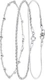 Lucardi - Dames Gerecycled zilveren set met 3 armbanden - Cadeau Set - 925 Zilver - Zilverkleurig