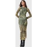 AllSaints Hanako Mesh Dress Emerge Olive Green
