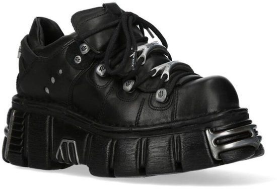 New Rock METALLIC M-120N-C26 Unisex Veterschoenen - Zwart - EU46