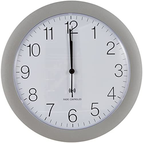 TFA Design draadloze wandklok - radioklok - groot - zilver - 60.3512.02