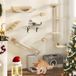 YITAHOME Klimwand voor katten, 7 stuks, van hout, kattenklimboom met 3 krabbomen, 4 treden, kattentrap, hangmat, kattenbed, kattenboom voor wandmontage met 4 platforms