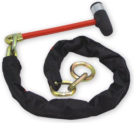 Doublelock Loop Chain kettingslot 200cm - SCM - Zwart - Gehard staal - Caravan/Boot/Stadsfiets