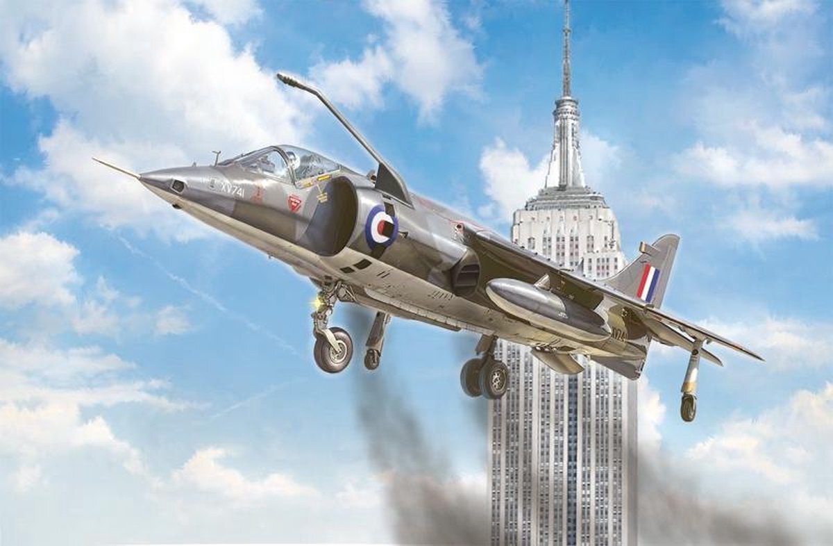 Italeri 1435 510001435-1:72 Harrier GR.1 Transatlantic Air Race, modelbouw, bouwpakket, standmodelbouw, knutselen, hobby, lijmen, plastic bouwpakket, ongelakt