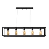 Opviq Elegante zwarte kroonluchter, verstelbare hoogte 30-80 cm, metalen behuizing, 5 x E27 stopcontacten, 100 x 20 x 20 cm, perfect voor moderne woonruimtes, IP20 rated
