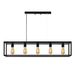 Opviq Elegante zwarte kroonluchter, verstelbare hoogte 30-80 cm, metalen behuizing, 5 x E27 stopcontacten, 100 x 20 x 20 cm, perfect voor moderne woonruimtes, IP20 rated