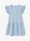Vertbaudet Robe en jean pour filles à manches courtes brodées