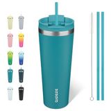BJPKPK 780 ml Tumbler met deksel en stro roestvrij staal reizen koffiemok geïsoleerde bekers cups, Laguna