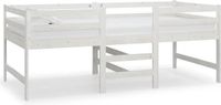 vidaXL Bedframe - Massief Grenenhout - Wit - 90x200 cm