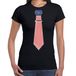Bellatio Decorations Verkleed shirt voor dames - stropdas Amerika - zwart - supporter - themafeest L