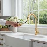 Pure.Sink Keukenkraan PVD geborsteld goud met uittrekbare uitloop PS8045-60