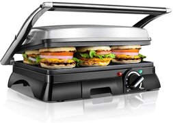 Aigostar Samson 30KLU - Contactgrill / Compact grillplaat - Zwart