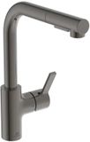 Ideal Standard Gusto - Keukenkraan met uittrekbare vuistdouche, Magnetic Grey BD420A5