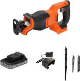 BLACK+DECKER 18V Brushless Reciprozaag met 3 Accessoires (met 2x 2.5Ah Accu en lader) - BLCR78E1-QW