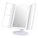 GRIFEMA GF1001W Make-upspiegel met ledlicht, drievoudige spiegel | Vergroting 1X/2X/3X, touch-schakelaar, rotatie 180°, stroomvoorziening via USB of batterijen, 32 leds, wit