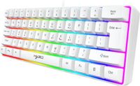 HXSJ V700 - Clavier de jeu filaire - RGB - 61 touches - QWERTY - Blanc