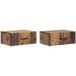 Vidaxl Ensemble de 2 tables de chevet murales bois ancien 49 x 34,5 x 20 cm