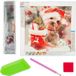 Diamantmozaïek kerstthema, Chien, 3D-schilderij