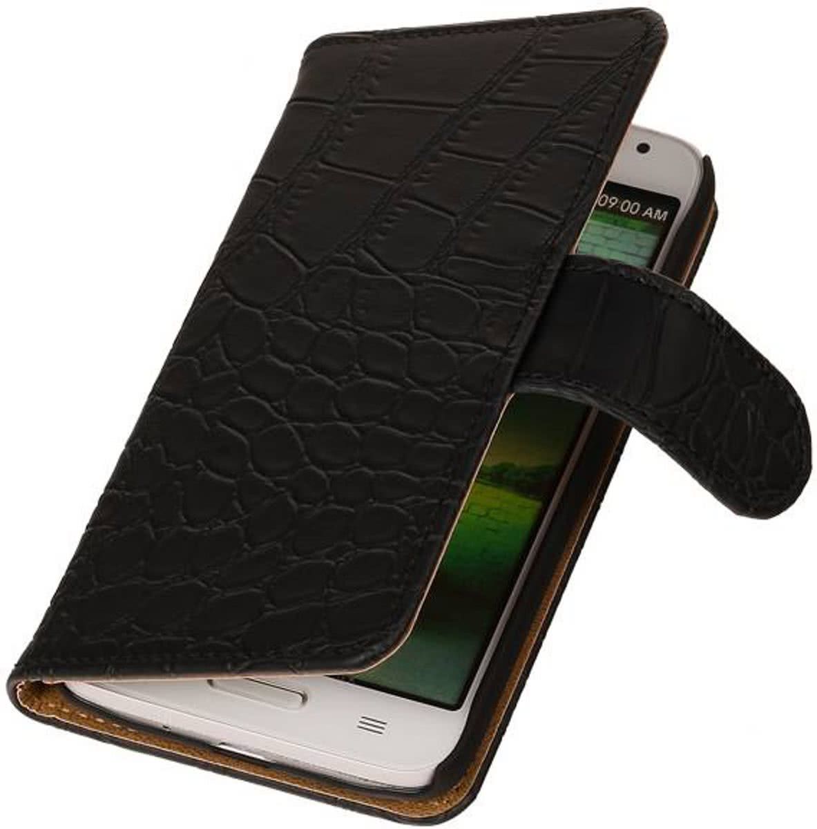 Sony Xperia E3 Book Case Croco Zwart Hoesje