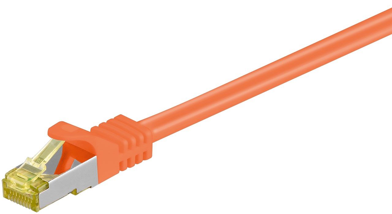 Wentronic Goobay Cat7 S/FTP RJ45 Netwerkkabel - 1m - Oranje