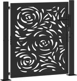 vidaXL Poort met vlamontwerp 100x100 cm staal zwart