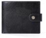 Portefeuille pour hommes en cuir véritable - Compact - Noir - Protection RFID, fermeture à bouton-pression, emballage cadeau