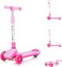 Chipolino Vélo d'apprentissage Rapido, avec poignées antidérapantes, frein arrière, pliable, éclairage LED, rose