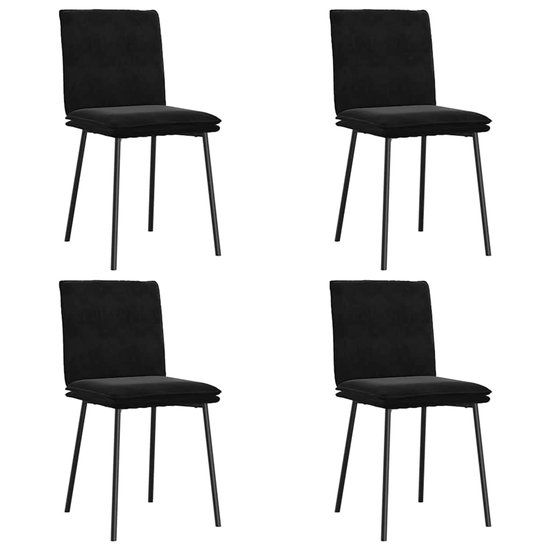 vidaXL Eetkamerstoelen 4 st fluweel zwart