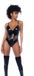 Mapale Mapalé Vetersluiting Bodysuit met Lage Halslijn - XL - Glanzend Zwart