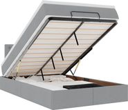 vidaXL Ottoman bed met matras en LED's 120x200 cm stof lichtgrijs