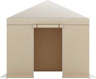 Vevor Winterhoes, Geschikt voor 3,05 X 3,05 M Prieel, Vervangende Hoes met Zijwanden en Gaasramen, Pe-Materiaal, Beige Luifel + Beige Bevestigingen