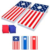 GoSports 4'x2' All Weather Game Set - Inclusief 8 Bean Bags & Spelregels (Kies tussen Amerikaanse vlag, rood en blauw ontwerpen)