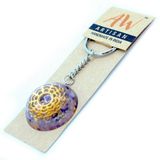 WGifts Ancient Wisdom Sleutelhanger - Amethist Mandala Harten - Orgonite Power